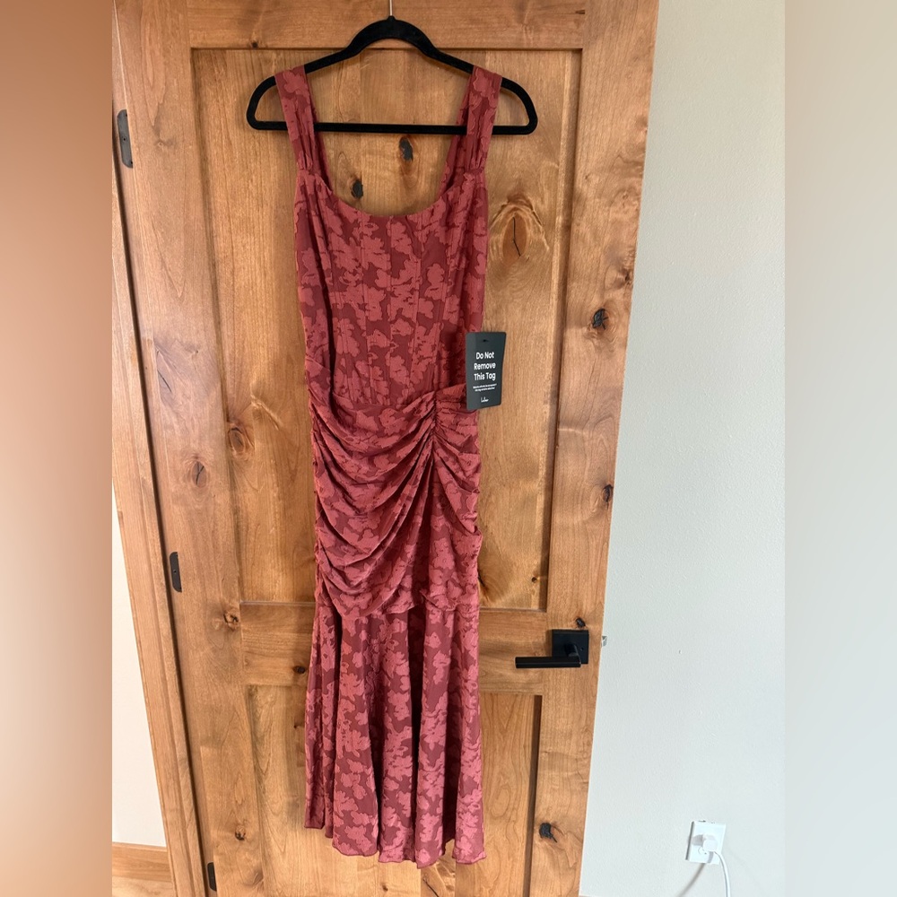 Lulu's Burgundy Floral Maxi Dress - Picture 2 of 5